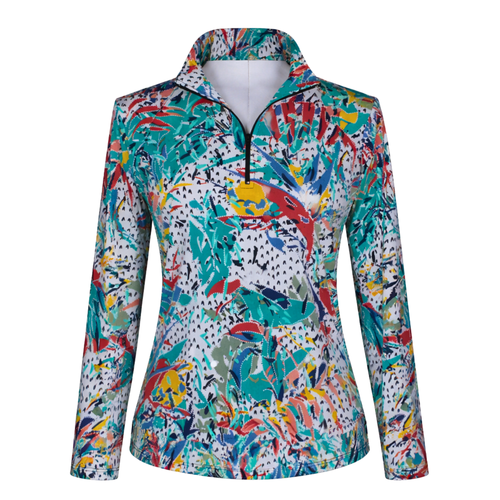LIMITED EDITION: Long Sleeve Golf Top in Tropical Teal