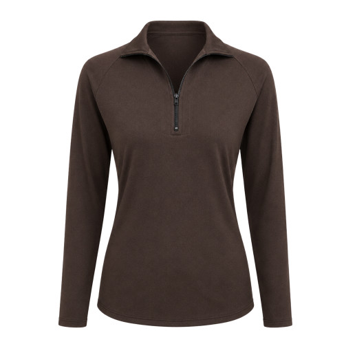 Women's Long Sleeve Golf Top in Chocolate Brown