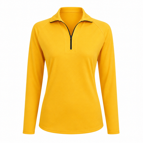 Women's Long Sleeve Golf Top in Golden Yellow