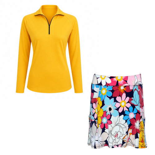 Golf Outfit in Yellow & Flowers