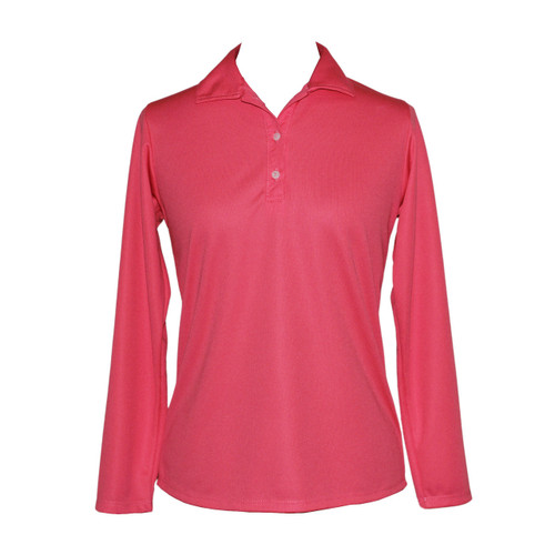 Button Up Long Sleeve Golf Top (Navy, Mango, Peach)