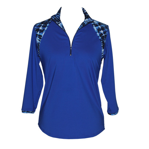 Golf Top in Royal Blue with Galaxy Print