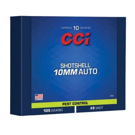 CCI Pest Control Handgun Shotshells 10mm Auto 53gr #9 Shot 890 fps 10/ct
