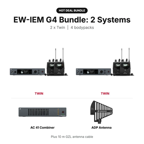 Sennheiser EW-IEM G4 In-Ear Monitor Bundle: 2 to 4 Systems with AC 41 Combiner and ADP Antenna