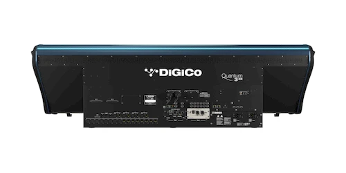 DiGiCo Quantum 338 rear panel with MADI, AES, DMI slots and local I/O