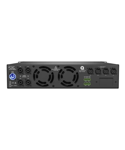 Quest Engineering QX4750 power amplifier, front panel detail