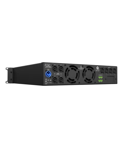 Quest Engineering QX4750 power amplifier, rear angled view