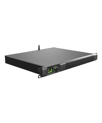 Quest Engineering QXD-1K DSP amplifier, angled view