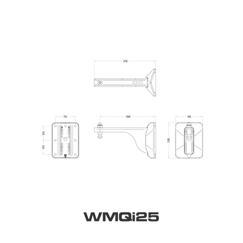 Quest WMQi25 wall mount line drawing with dimensions