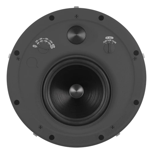 Quest MX6C 6 inch ceiling speaker, front view with magnetic grille