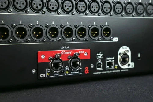 SQ Dante card fitted in the SQ I/O Port