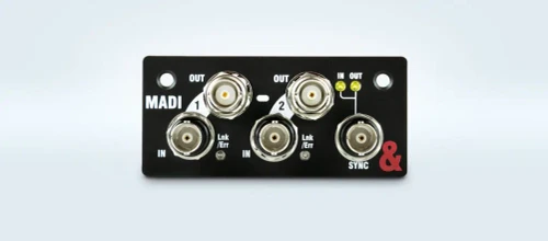 Allen & Heath SQ MADI card front panel with BNC connectors