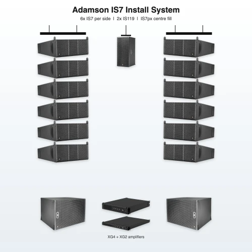 Adamson IS7 Install System, 6x IS7 per side, 2x IS119, IS7px centre fill