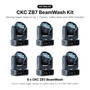 CKC Lighting ZB7 BeamWash Kit: Moving Heads with Clamps, Safety Wires and DMX
