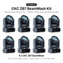 CKC Lighting ZB7 BeamWash Kit: Moving Heads with Clamps, Safety Wires and DMX