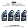 CKC Lighting V4 Profile Kit: 350W LED Profile Moving Heads with Clamps, Safety Wires and DMX
