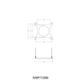 Quest Engineering MP10S mounting plate line drawing with dimensions