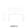Quest Engineering HBRQi10 horizontal bracket, dimensioned line drawing