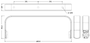 Quest Engineering HBRQi25 horizontal bracket, dimensioned line drawing