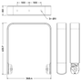 Quest VBRQi12 vertical bracket line drawing with dimensions