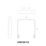 Quest VBRQi15 vertical bracket line drawing with dimensions