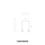 Quest VBRQi25 vertical bracket line drawing with dimensions