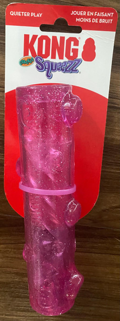 kong squeezz crackle stick pink