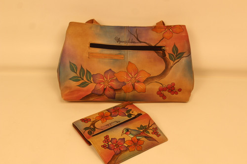 Anuschka Hand Painted Leather Bag and Wallet