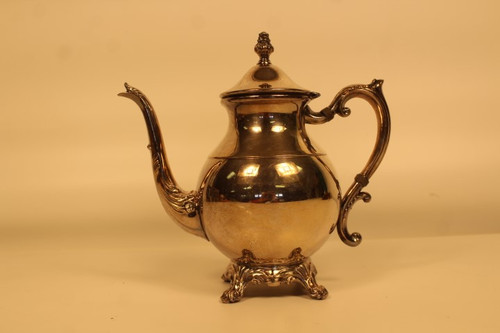 Vintage F.B. Rogers Silver on Copper Footed Tea Pot