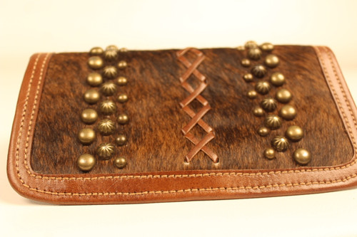 American West Leather Hair on Tri-Fold Wallet