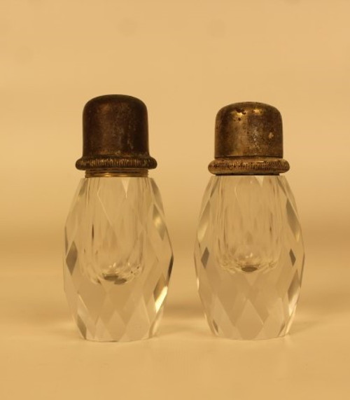 Vintage Lead Crystal Salt & Pepper Mill Set