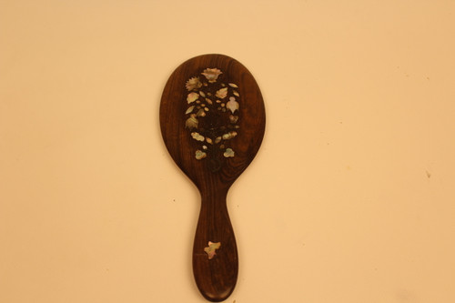 Vintage Solid Wood Hand Mirror with Abalone In-lays