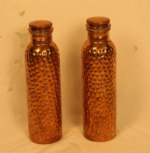 Pair Hammered Copper Drinking Vessels