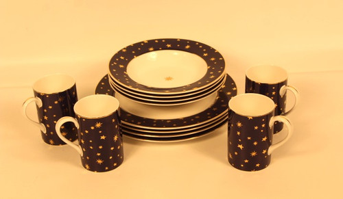 Galaxy 14K Gold/Porcelain Dinnerware Set