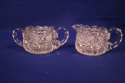 Vintage American Brillant Crystal Cream & Sugar