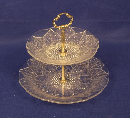2 Tier "Icy Leaf" Serving Tray