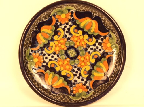 Vintage Talavera La Corona Mexican Pottery Plate