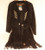 Vintage Black Leather Fringed Jacket & Skirt
