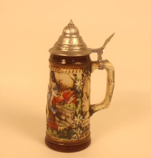 Original Gerzit Lidded German Stein