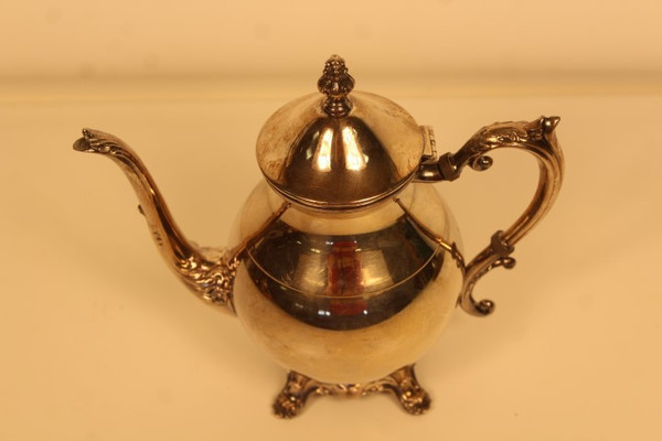 Vintage F.B. Rogers Silver on Copper Footed Tea Pot