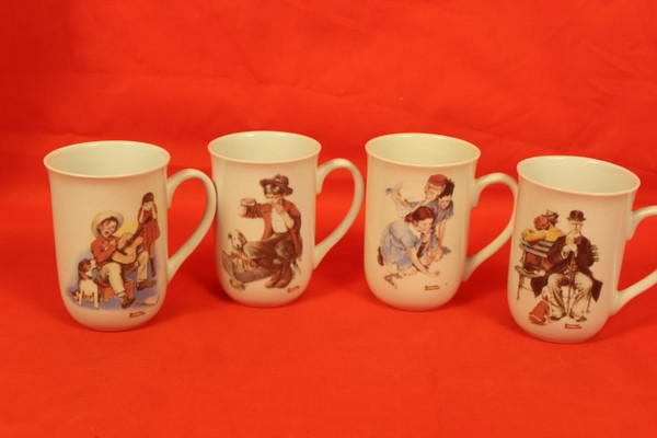 4 pc. Norman Rockwell Mugs by PMC