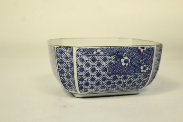 Cloisonne Blue & White Porcelain Square Bowl