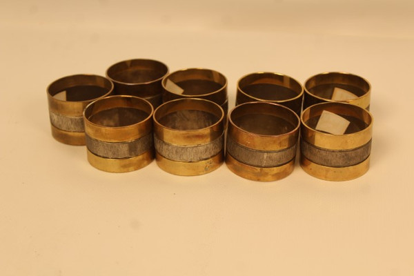 Vintage AUKEY Silver/Brass Napkin Rings