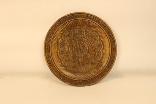 Hand Carved Wooden Decorative Plate