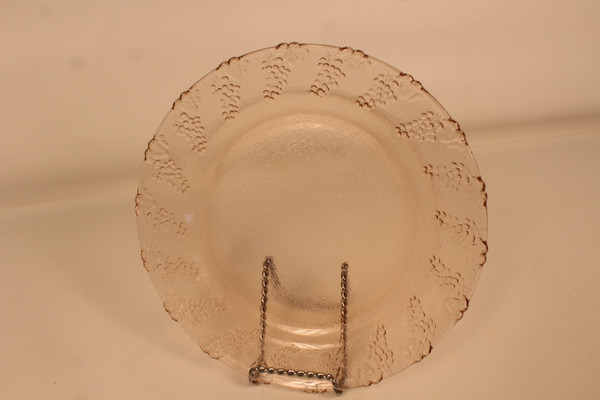 Vintage Pink Pressed Glass Plate