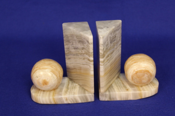 Pair Natural Stone Hand Carved Book-Ends