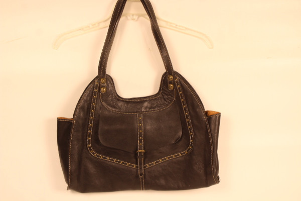 Patricia Nash Black Leather Shoulder Bag