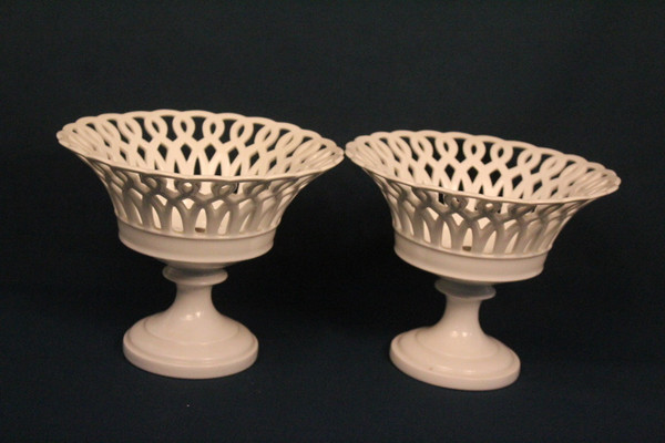 Vintage Pierced Reticulated Porcelain Compote