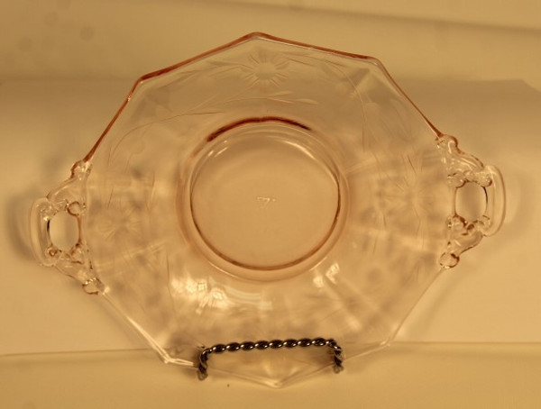 Vintage Cambridge Etched Pink Plate