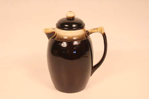 Brown Drip Glaze Stoneware Coffee Pot